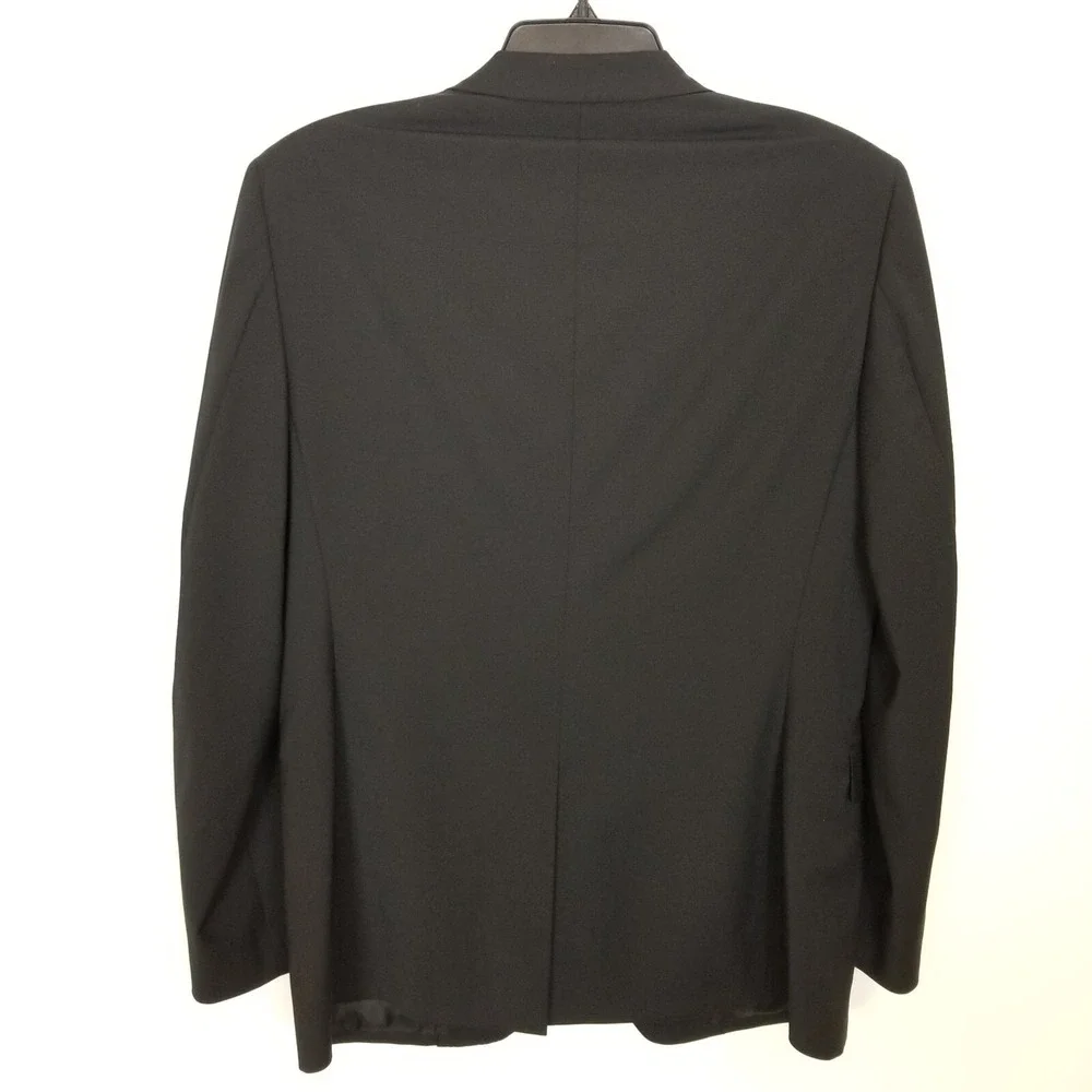 Theory Men Wool Blend Blazer Jacket Sz 42‎ R Black Button Up Preppy Office